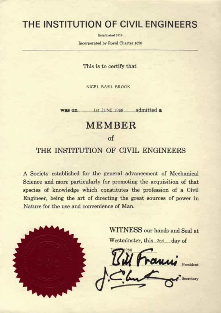 ICE Membership Certificate
